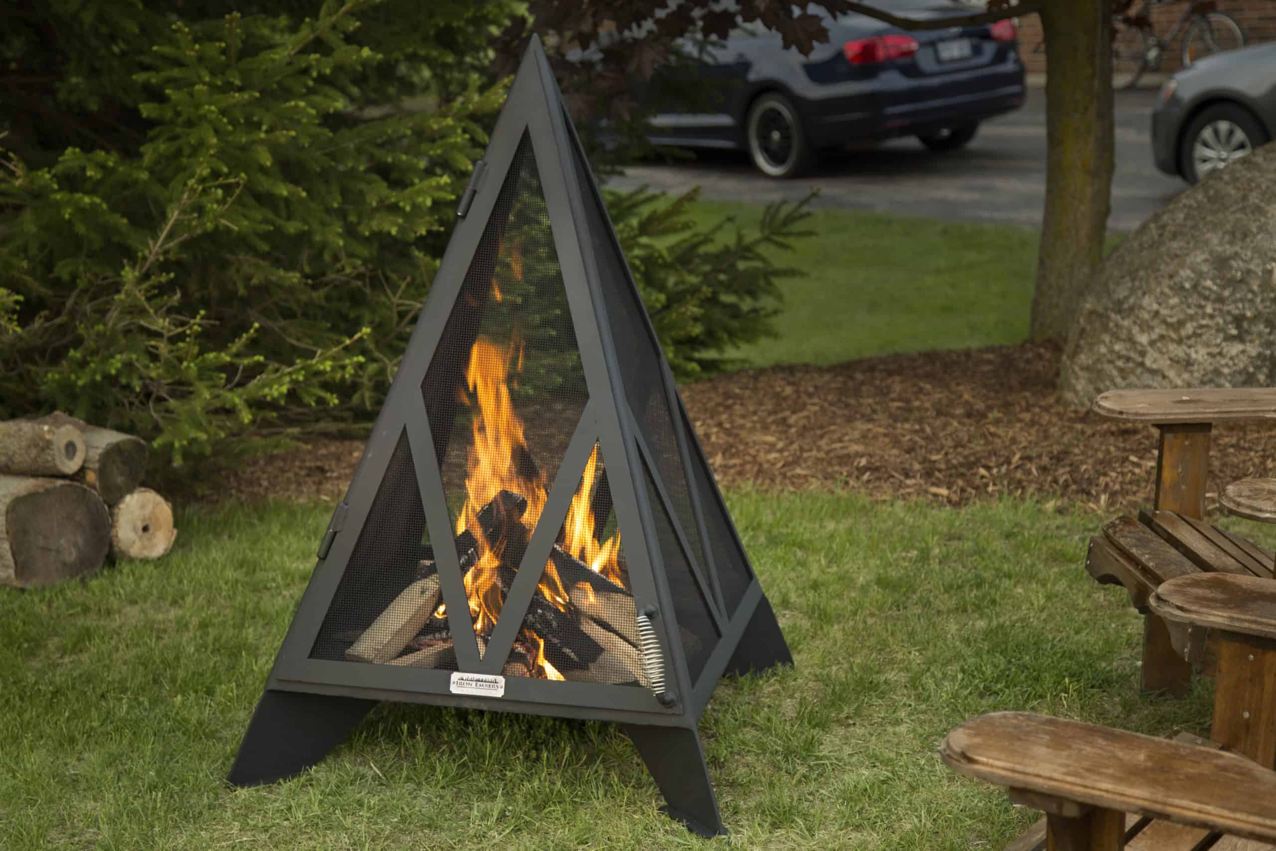 Iron Embers Pyramid Fireplace