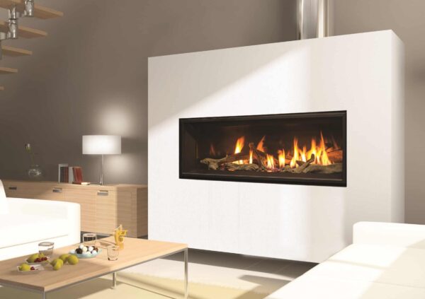 C44 porcelain rock log room 1 image on safe home fireplace website