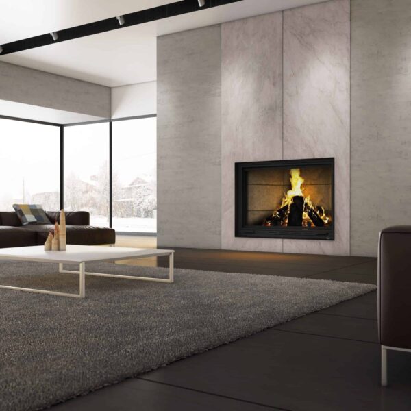 Valcourt FP11 Frontenac Wood Fireplace with Contemporary Brick Panels | Safe Home Fireplace: Strathroy & London Ontario