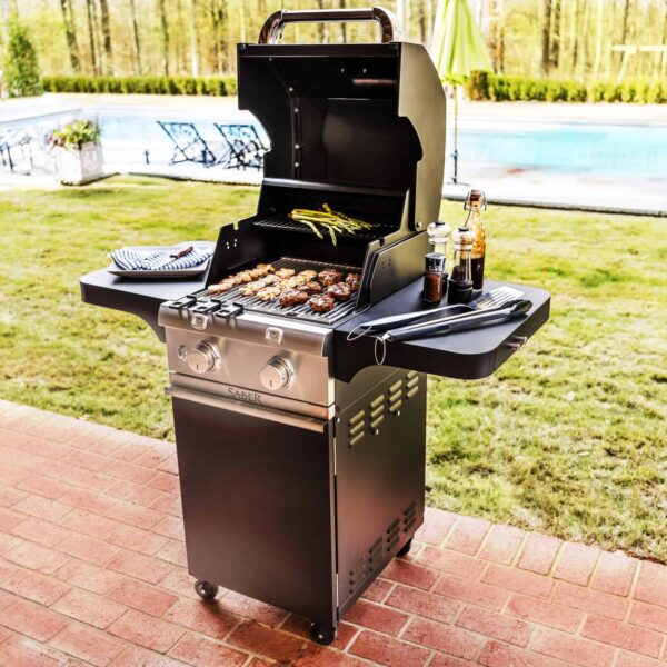 Saber 2-burner cast black gas grill