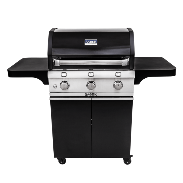 Saber 3-burner cast black gas grill