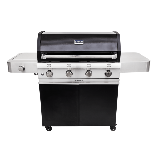 Saber 4-burner cast black gas grill