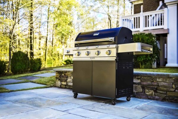 Saber 4-burner cast black gas grill