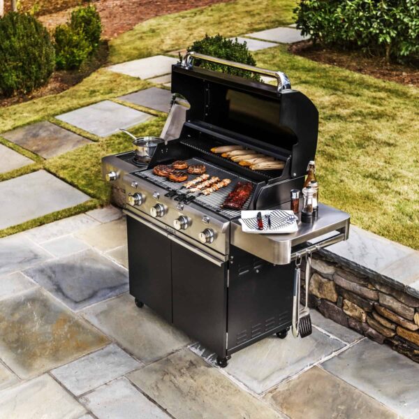 Saber 4-burner cast black gas grill