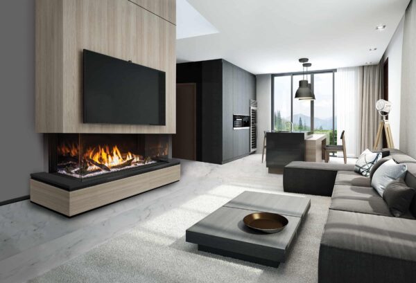 Urbana u70 gas fireplace with driftwood