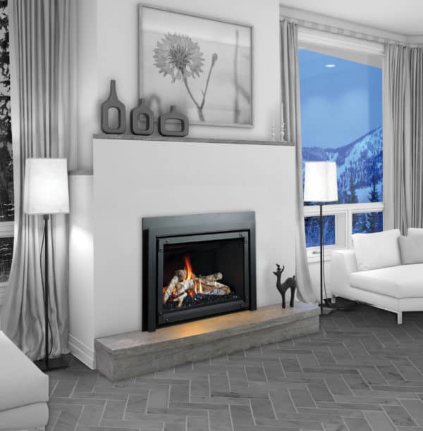 Marquis capri 34 gas fireplace insert with birch log set