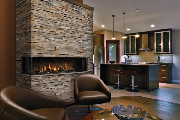 Marquis enclave 60 gas fireplace - a linear fireplace that can be installed as a single-sided, corner or bay peninsula style unit - safe home fireplace in london & strathroy ontario