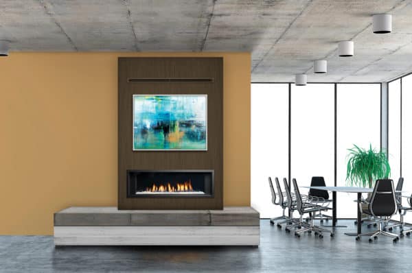 Marquis enclave 48 gas fireplace - can be installed as single-sided, corner or bay peninsular - safe home fireplace in london and strathroy ontario