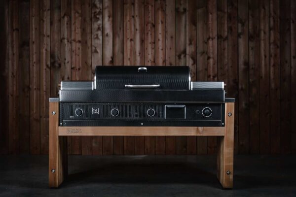Black earth built-in hybrid grill - wood pellet & propane fueled | safe home fireplace: london & strathroy