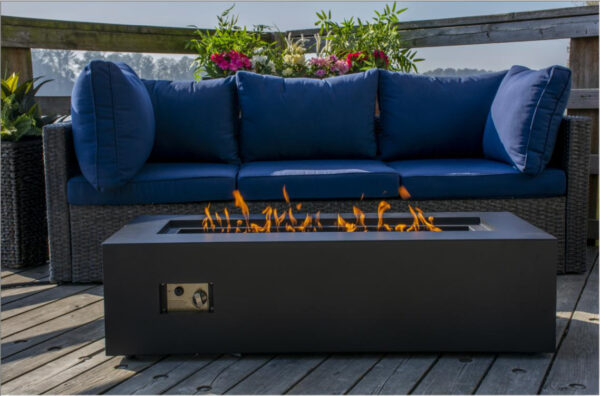 Carbon collection rectangle fire table | safe home fireplace in strathroy & london ontario