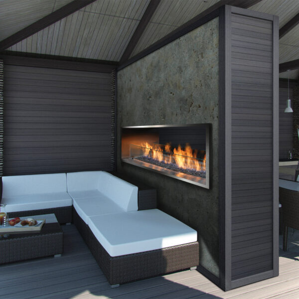 Barbara jean 36" outdoor linear gas fireplace | safe home fireplace in london & strathroy ontario