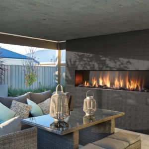 Barbara jean 72" linear outdoor fireplace | safe home fireplace in london and strathroy ontario