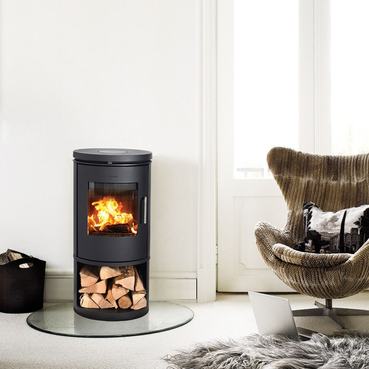 Morso 6143 Wood Stove With Log Storage | Safe Home Fireplace