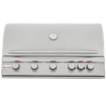 Blaze 40-inch 5-burner lte gas grill with rear burner and built-in lighting system