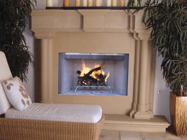 Tuscan wooden oracel fireplace