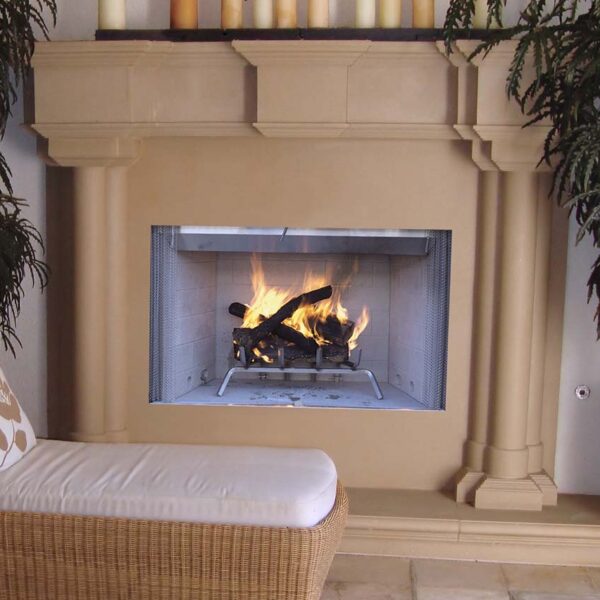 Tuscan wooden oracel fireplace