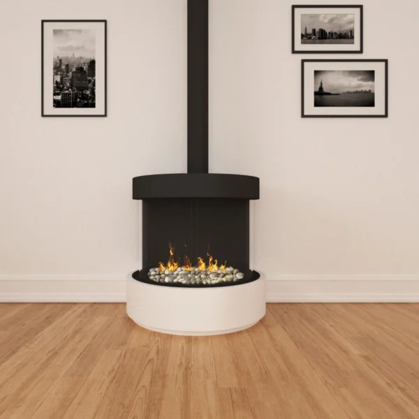 Stand alone 270 75x65 curve with hood no base image on safe home fireplace website
