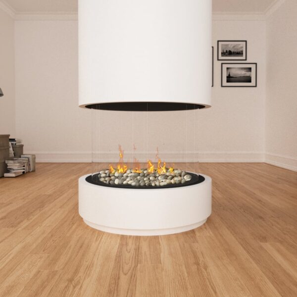 Stand alone 360 75x65 curve tunnel no hood no base image on safe home fireplace website