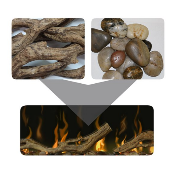 Dimplex accessory driftwood and river rock for 74" linear fireplace - image 2