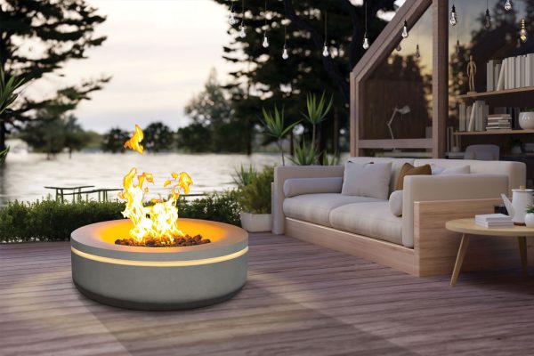 Halo 41 concrete gas fire pit