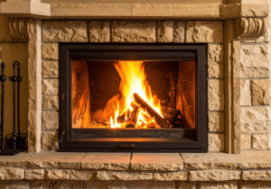 Safe home fireplace wood burning fireplace with stone brick frame wood burning fireplace blog image on safe home fireplace website